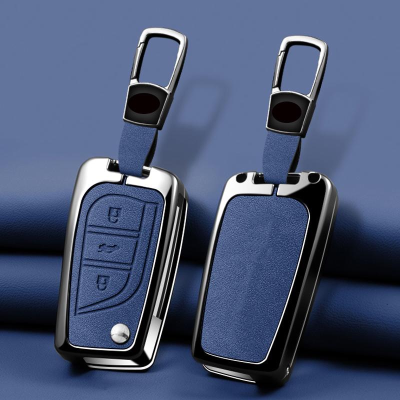 Zinc Alloy Leather Car Key Case For Toyota Auris Corolla Avensis Verso Yaris Aygo Scion Tc Im Camry Rav4 Forturner Hilux Key Fob