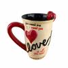 Ceramic Heart-shaped Pair of Mugs for Couples, Creative Cupid Valentine's Day Mug, Red Love Handle Coffee Cup
