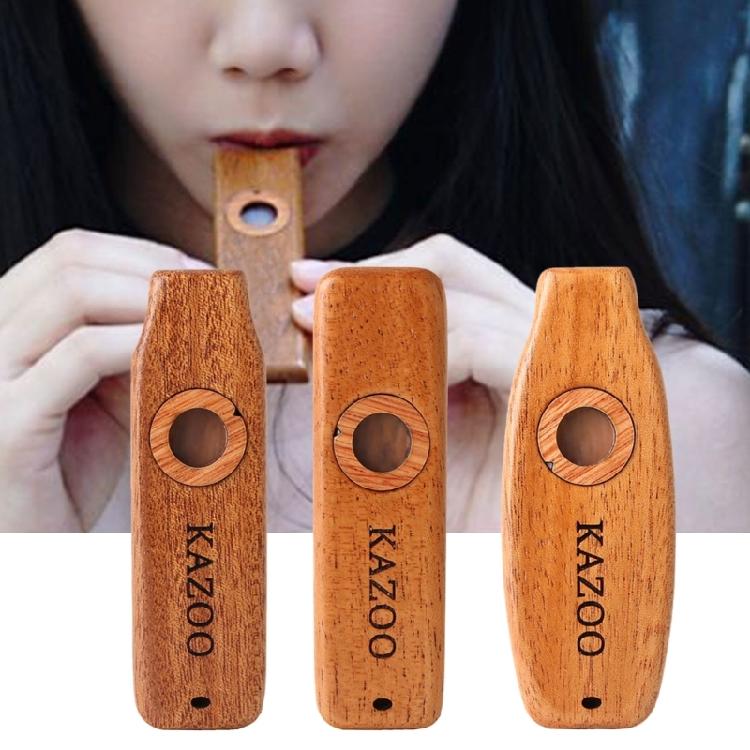 Retro Mahogany Wood Kazoo Flute Musical Instrument Guitar Accompany Kazoo Flute