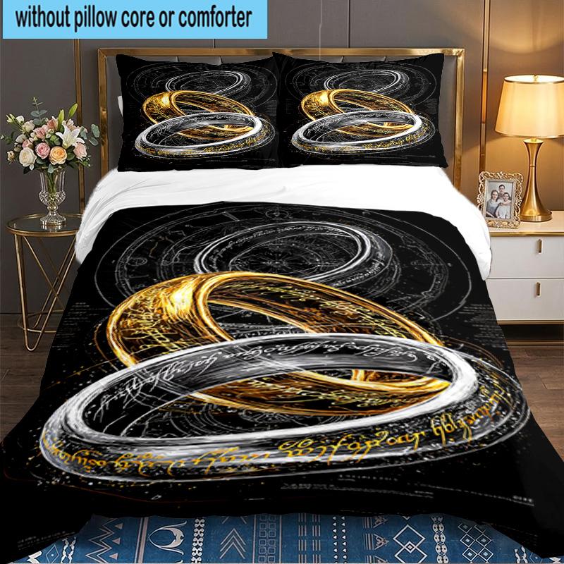 Journey Through Middle-earth 3pcs Bedding Set,Including 1pc Duvet Cover And 2pcs Pillowcases Perfect Gift for Christmas,Ideal for Bedroom, Dormitory