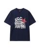 Geuleigaijeukeulleob Punk Stamp Graphic Oversized Short Sleeve T-Shirt Navy