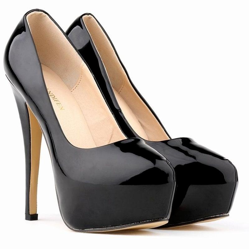 

Женские туфли на высоком каблуке 14 см с круглым носком на шпильках Talon Femme, сексуальные женские красные свадебные туфли, черные туфли на платформе, большой размер 44 35 чёрный
