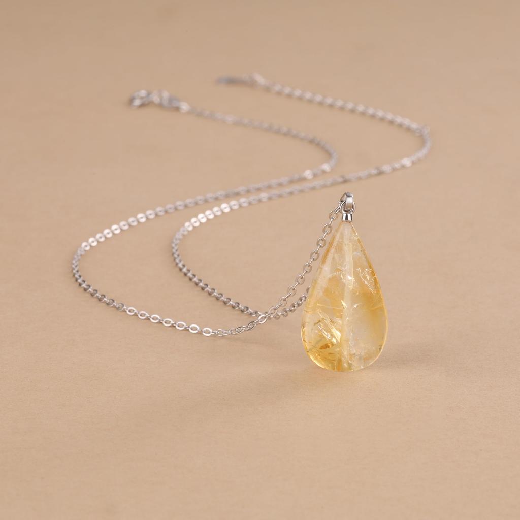 [COAI] [Koai] Teardrop Citrine November Birthstone Power Stone Necklace for Women