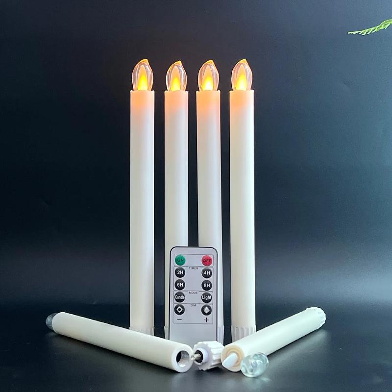 10-Key Remote Long Pole Smokeless LED Candle Lights for Weddings and Celebrations