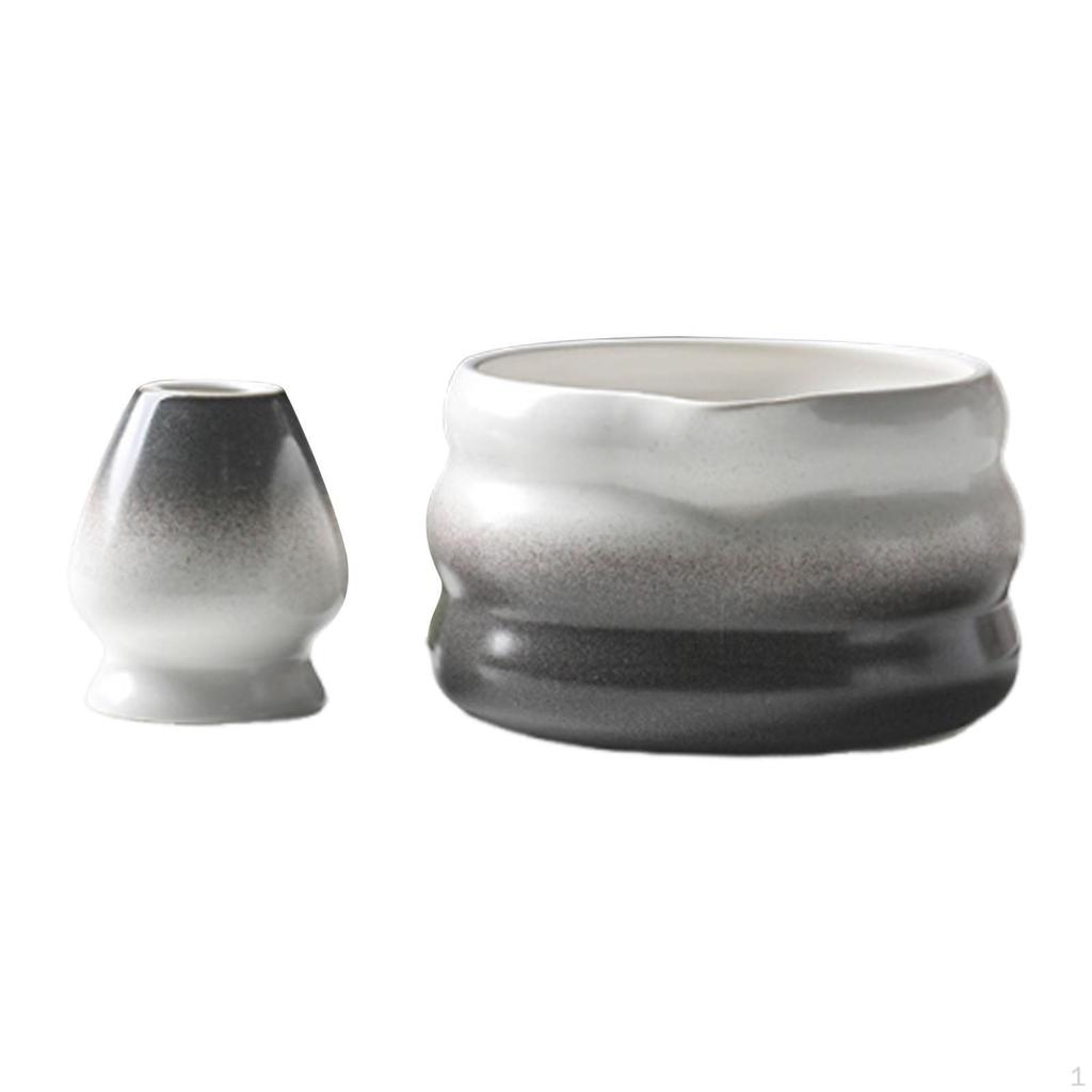 Japanisches Matcha Tee-Set, Kit mit Schale, Besenhalter, Elegantes Set