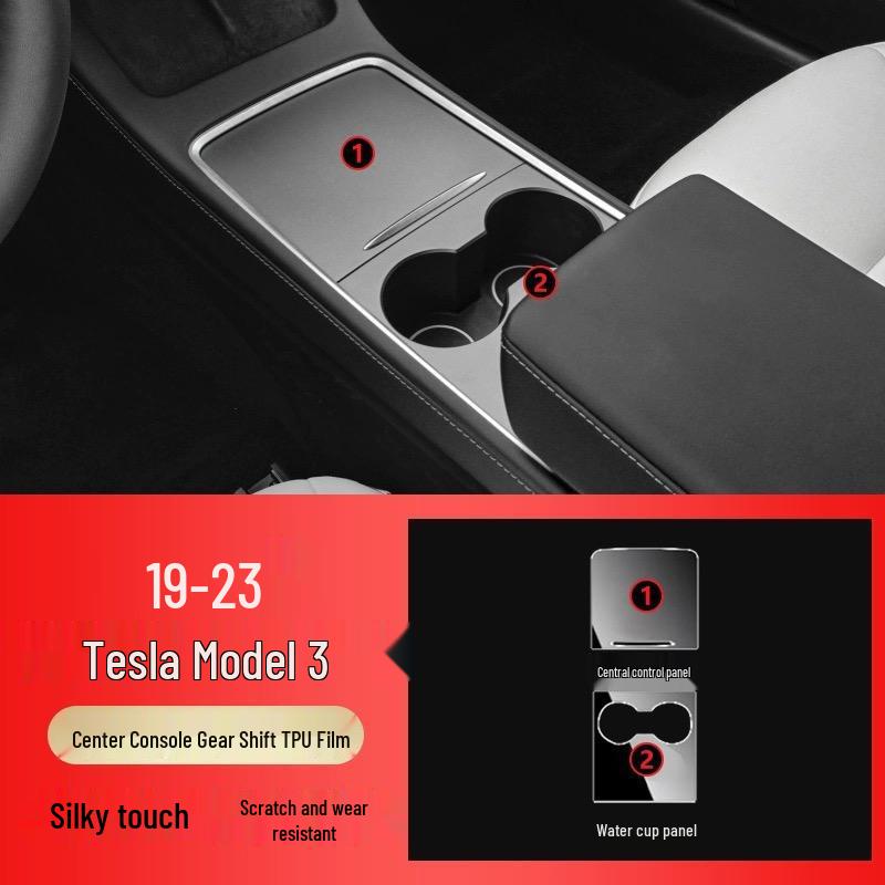 Tesla Model 3/Y Interior Protective Film for Center Console, Navigation & Gear Shift