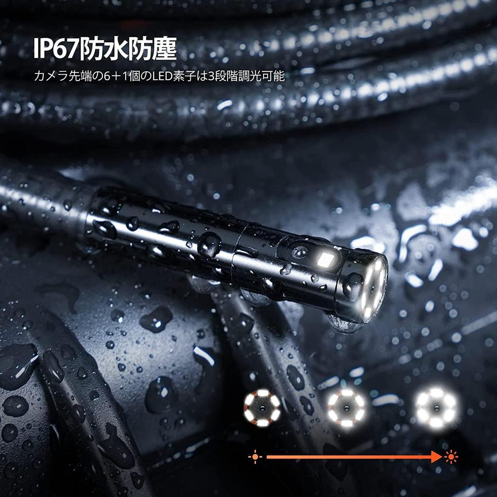 DEPSTECH DS520 Dual Lens Latest 1080P Industrial Endoscope Camera with IPS Large Outer IP67 Microscope with LED Snake 32GB Memory Storage Ideal for