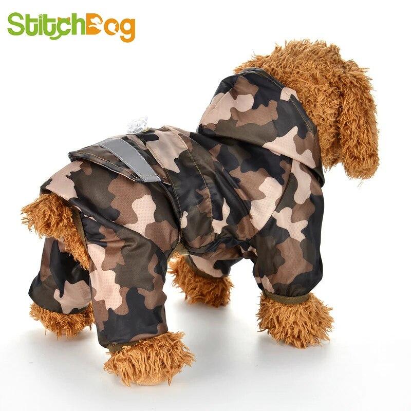 

Hund Regenmantel Welpen Regen Mantel mit Kapuze Reflektierende Wasserdicht Hund Kleidung Weiche Atmungsaktive Haustier Katze Kleine Hund