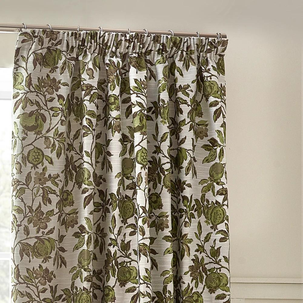 Wylder Jacquard Pomegranate Floral Pencil Pleat Curtains