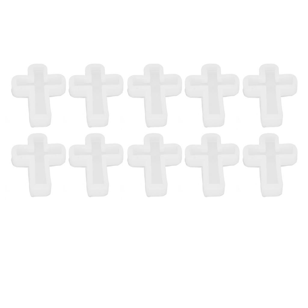 10 Pcs Cross Resin Mold Mirror Effect Elastic Eco Friendly Easy Demoulding Silicone Candle Mold for DIY