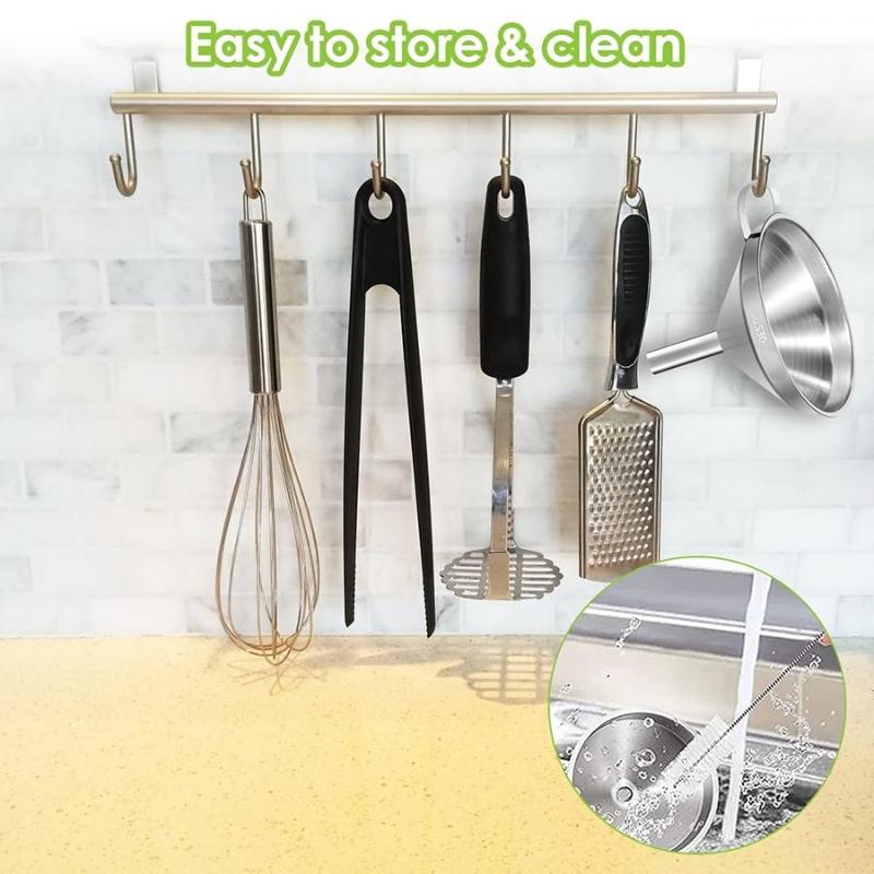 304 Stainless Steel Funnel Filter Set Rust Resistant Food Grade Wide Mouth for Kitchen Canning Liquid Transfer Home Baking Use