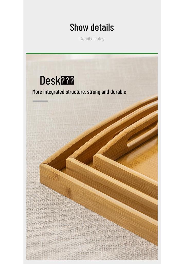 Nordic-Style Rectangular Bamboo Tray for Tea Cups