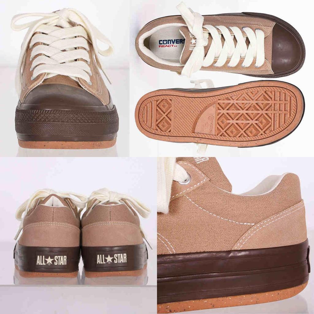 Converse All Star Border Star OX Platform Size Cm (R) Sneakers, Sand/Brown, 23.5