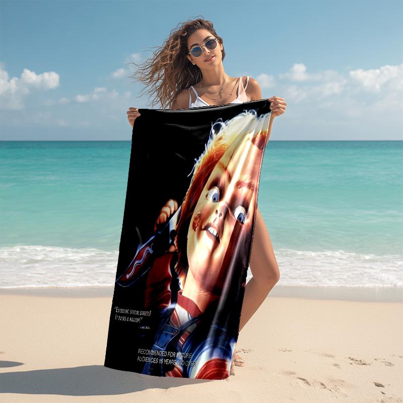 1pc Chucky3 Beach Towel, Comfortable and Thick, and Swimming/Bath/Picnic/Camping Towel, Suitable for Seaside Beaches