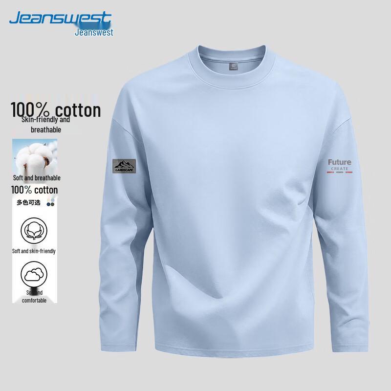 Jeanswest Men's Pure Cotton Long Sleeve Casual T-Shirt