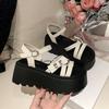 2025 Korean Version Outer Wear Small Thick-soled Heightening Sandals Summer New Fashion Versatile Women's Shoes Beach Sandals Women
