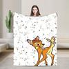 Cartoon Deer  Bambi Blankets  Fleece Funny Breathable Throw Blankets for Bed Sofa  Winter