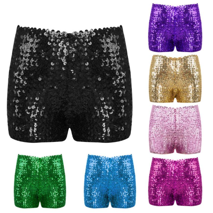 Jenter Dans Kort Gymnastikk Athletic Shorts Sparkle Glitter Tumbling Bottoms