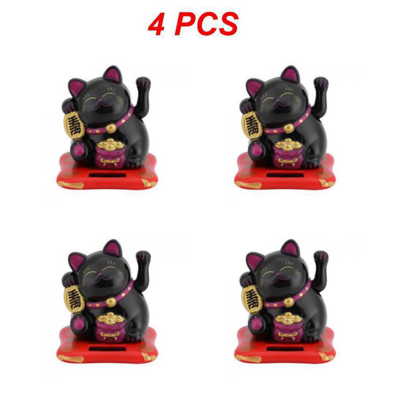 1/2/4 STÜCK Solarbetriebene Maneki Neko Winkende Arm Winkende Glückskatze Glückskatze Für Heim-, Büro- und Autodekoration