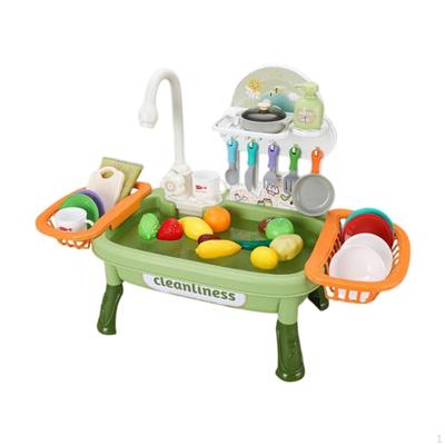 Play Sink Toy Automatic Water Cycle System with Faucet Children Electric Dishwasher Playing for