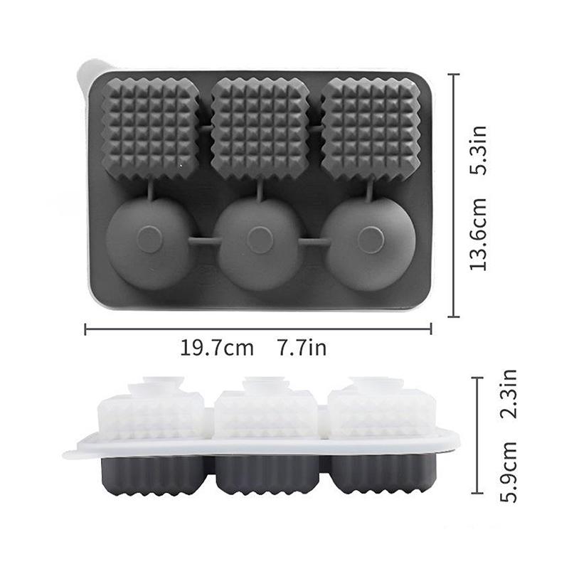 6 Lattices Silicone Ice Cube Tray With Lid Large Capacity Ice Ball Maker for Whiskey/ Cocktails/Bourbon Ice Cube Mold