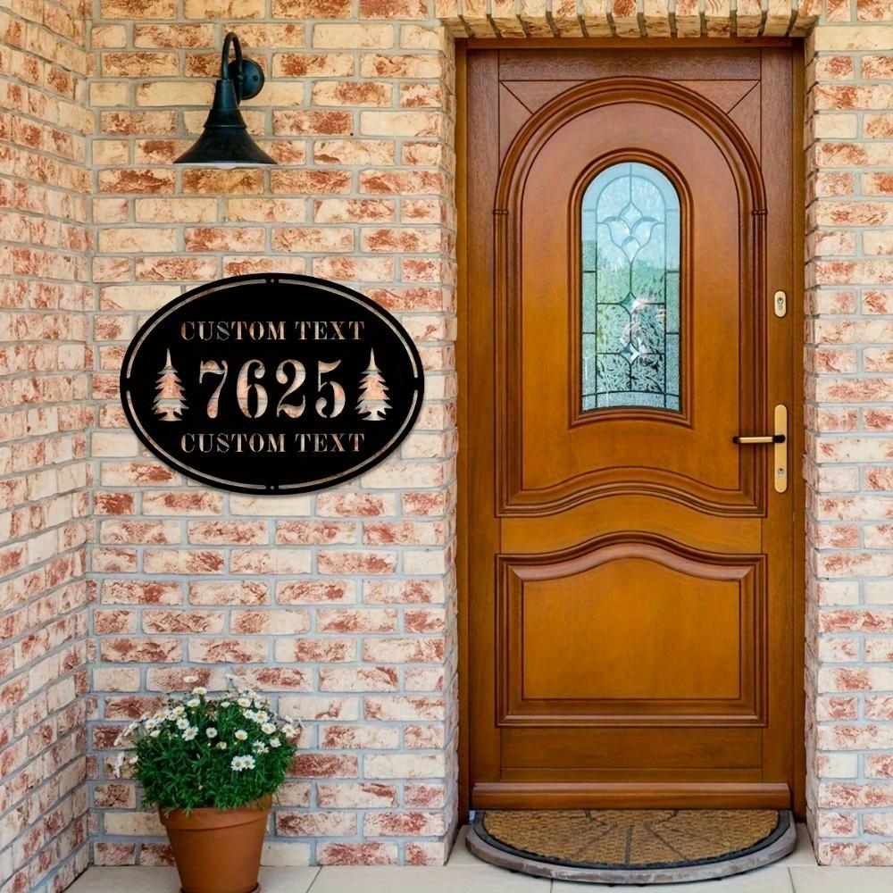 Custom Metal Sign Engraved Family Name Address Indoor Outdoor Wall Decor Housewarming Gift