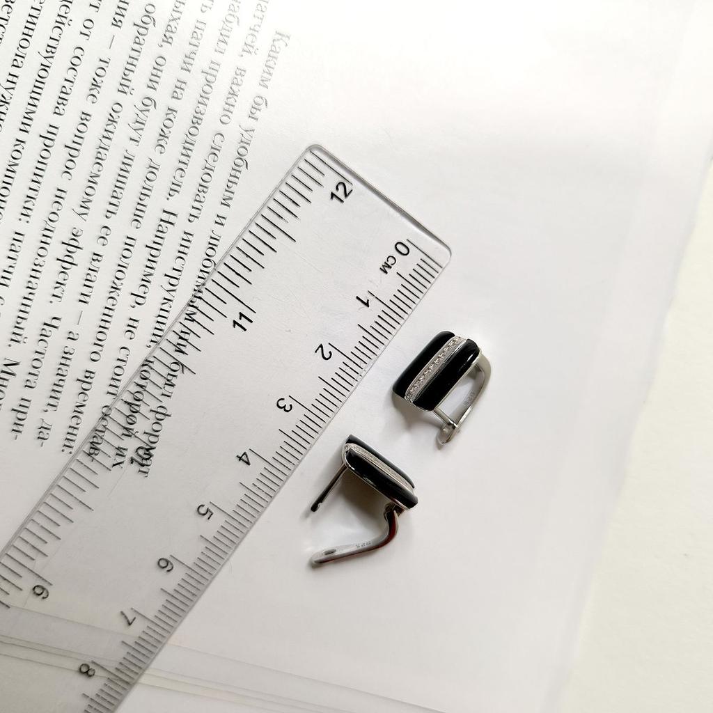 Silver Earrings with Natural Onyx (60002124)