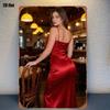 Metallposter Retro Café Vintage Kunst für Frauen 8x12 Zoll Bar Wanddekoration