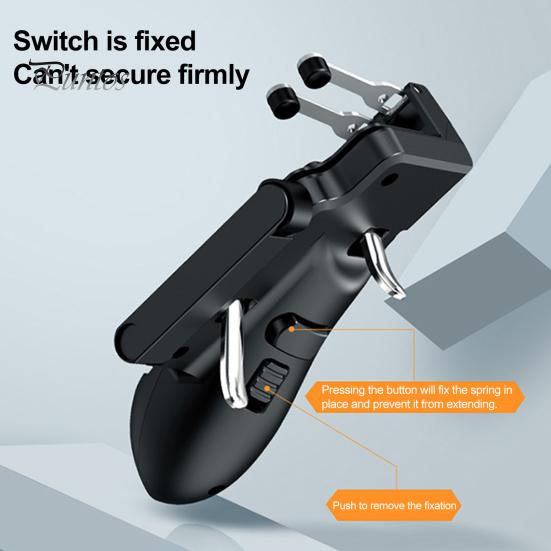 Conductive Rubber Buttons 1 Pair Gaming Handle for Tablet, 6 Finger Game Joystick Trigger Handle, Anti-Slip Gamepad Controller Accessory Mobile