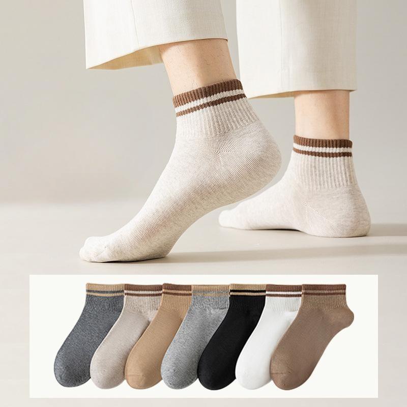Japanese Mylar Striped Short Socks Men's Short Socks Summer Thin Men's Ankle Socks Student Socks
