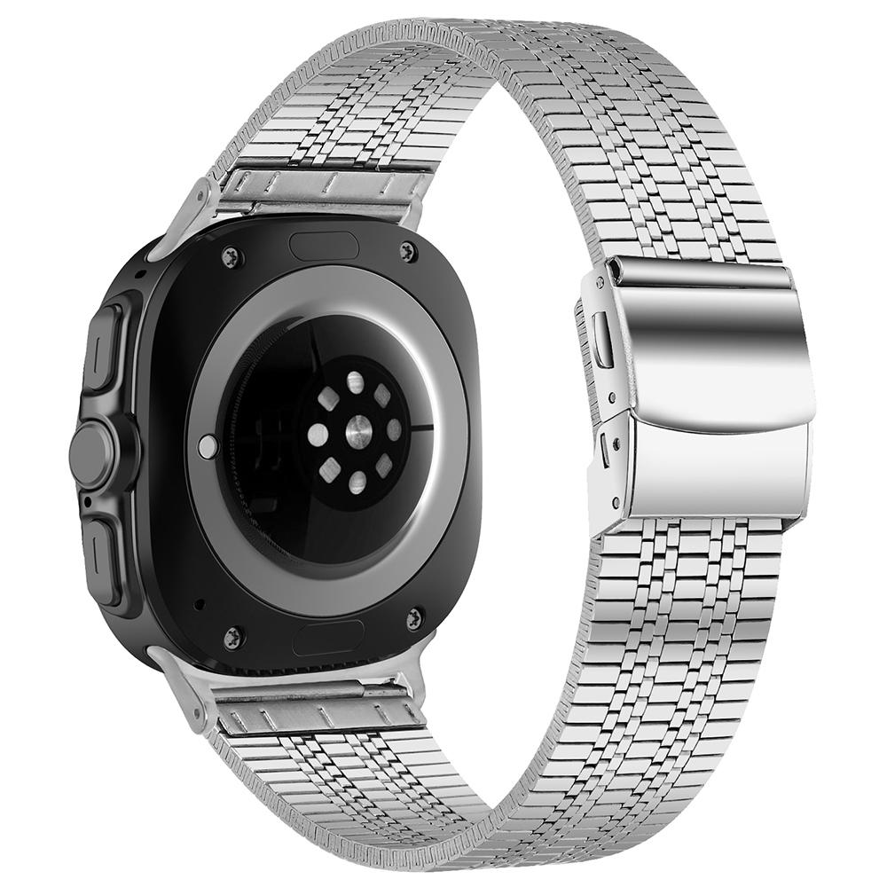 

5-Bead Silver Strap for Samsung Galaxy Watch8 44mm/40mm/Watch8 Classic 46mm Metal Watch Band A