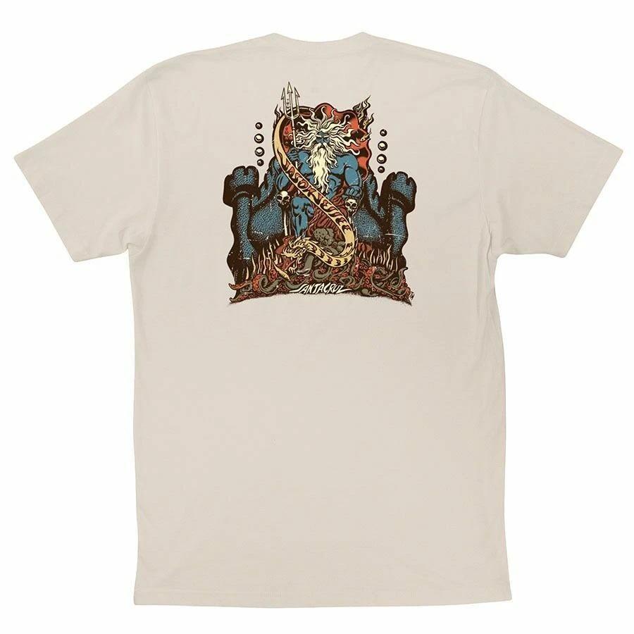 Santa Cruz Jason Jessee VINTAGE PRINT NEPTUNE Skateboard T Shirt NATURAL M