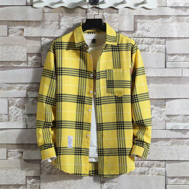 Hong Kong Style Men's Plaid Sun Protection Jacket - Long-Sleeved, Lightweight, Trendy & Stylish.