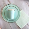 Mint Green Gold Disposable Tableware Party Napkins Paper Plates Straw Cup Kids Birthday Party Supplies Favor Wedding Decoration