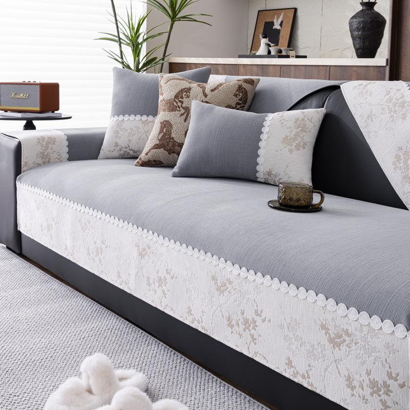 

Новый Современный Легкий Роскошный Чехол-Накладка на Диван Универсальный для Всех Сезонов Простая Накидка Нескользящий Чехол на Подушку Сиденья из Шенилла 70*70cm