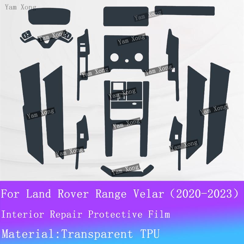 Für Land Rover Range Velar Vollständiges Set Innenraumfolie Schalthebelfeld TPU Transparenter Schutz Navigationsbildschirm Kratzfester Aufkleber