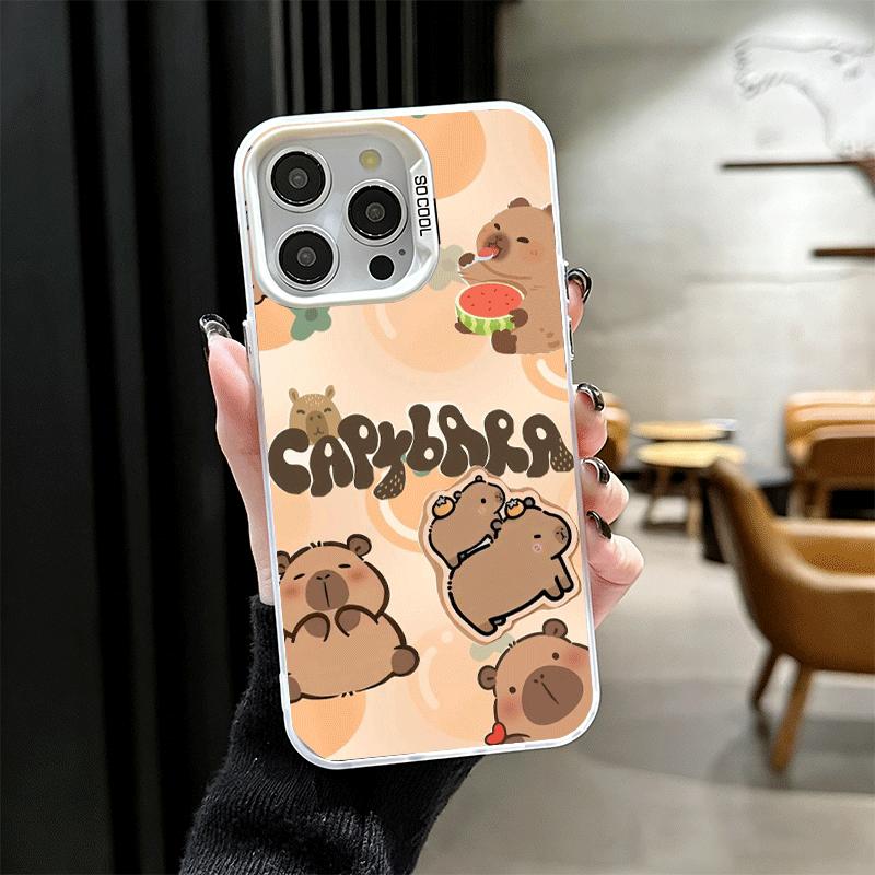 Funny Capybara Cartoon Cute Shockproof Phone Case for iPhone 17 Air 16 16E 15 Pro Max 14 Plus 13 Mini 12 Back Cover Anti Fall Fu