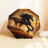 Autumn Leaf Horse Design Automatic Opening/Closing Umbrella with Foldable Design, , Travelers, Daily Use, Gift Suitable for All Occasions112