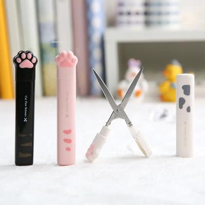Niedliche multifunktionale Handschere aus Edelstahl, tragbare Mini-Kawaii-Katzenpfoten-Kunstschere, Schulschreibwaren-Neuheit