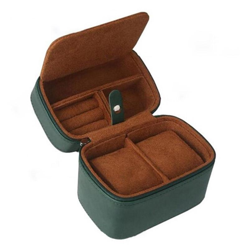

Vintage Luxury Watch Box Leather Watches Organizer Box Portable Travel Watch Storage Boxes Men s Wrist Watches Zipper Bag зелений