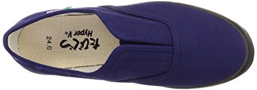 Nissin Rubber Hyper V Work Shoes, #1000, Non-Slip, Lightweight, No Toe Cap, Men's, Navy, Size 24.0 cm, 2E