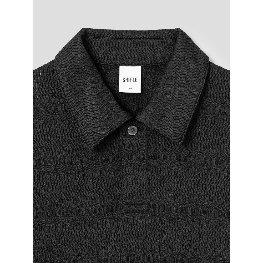 SHIFT.G Wave Texture Polo Black