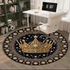 Royal Crown Stars Round Carpet Chair Cushion Round Entryway Rug, Soft Round Rugs for Living Room, Bedroom, Circle Carpet Decor Gifts