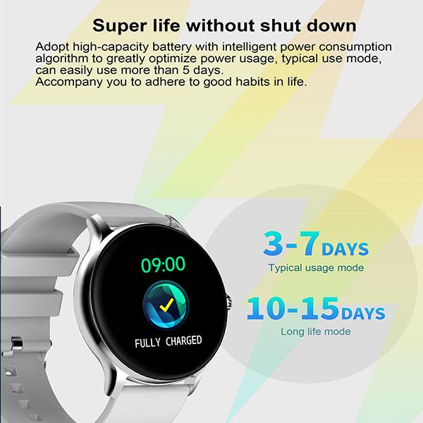 NORTH EDGE NL12 Cvičebné stopky Monitorování krevního tlaku Ovládání hudby Hodinky s dotykovou obrazovkou a měřením srdeční frekvence v reálném čase