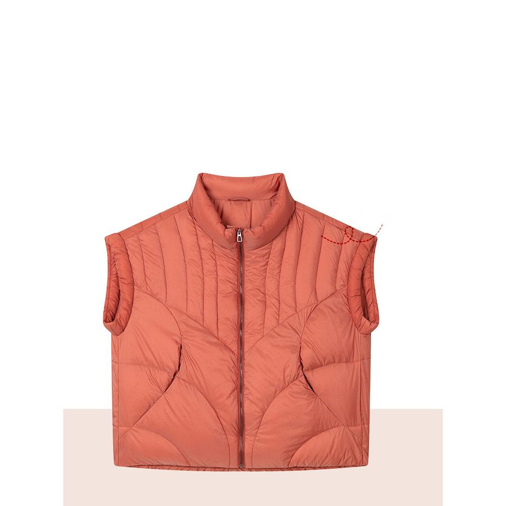 Women's Vest Puffer Jacket Casual Parkas Round Neck Down Cotton Vest Loose Fit Warm Snow Wear