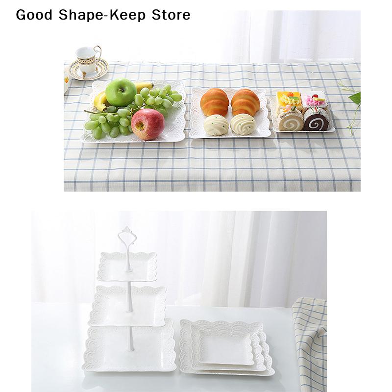 2/3 Tier Cupcake Stand PP Dessert Tower Serving Tray for Fruit Tea Party Baby Shower Wedding Christmas Party - Pastel Colors