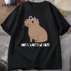 Keine Sorge, sei Capy Tolle Süße Capybara T-Shirts Mann Lässig Baumwolle Sommer T-Shirt Kurzarm Übergroßes T-Shirt Tier-T-Shirts