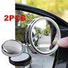 2PC 360 Degree Car Auxiliary Rearview Convex Mirror Round Frame Wide-angle Mirror Adjustable Blind Spot Mirror for Car Reversing