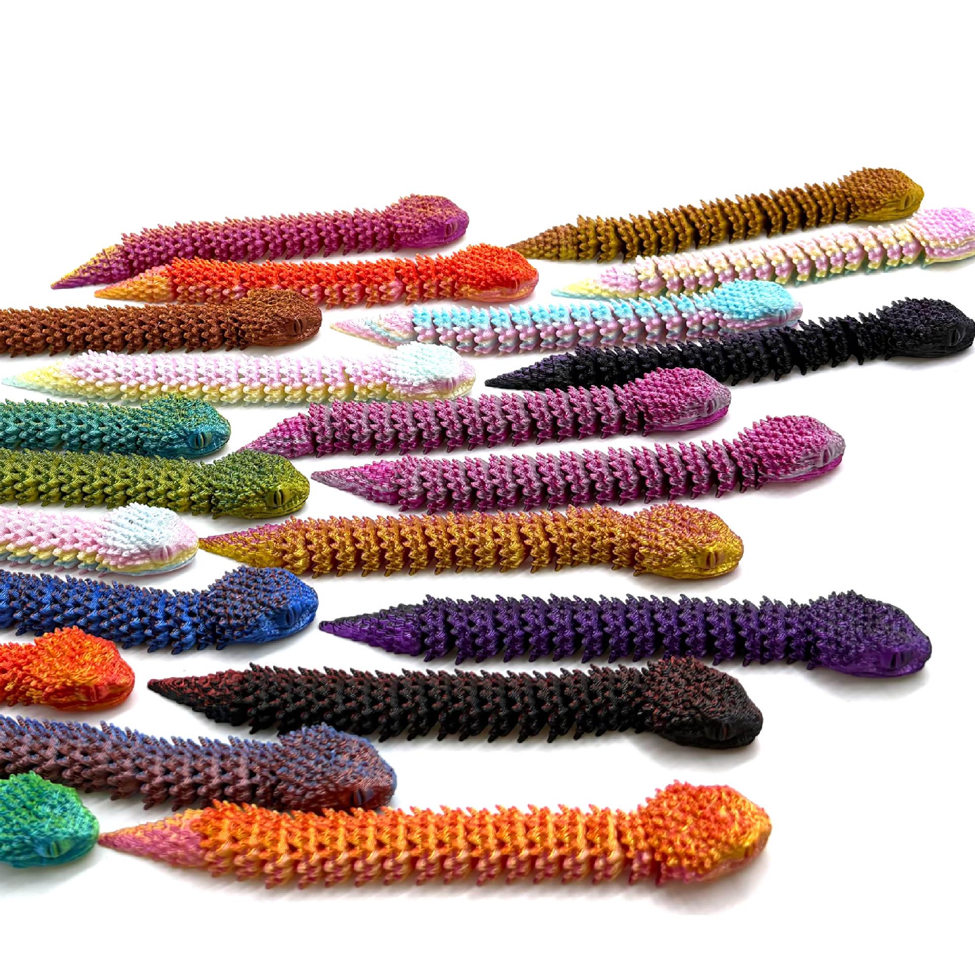 

3D-печатная фигурка змеи-гадюки с подвижными суставами - Креативное изделие ручной работы 64CM