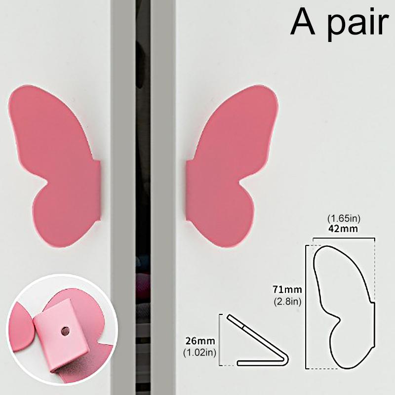 French Metal Butterfly Shape Handles Kitchen Cabinet Door Pulls Drawer Knobs For Kids Room Furniture Handles Hardware Home Decor